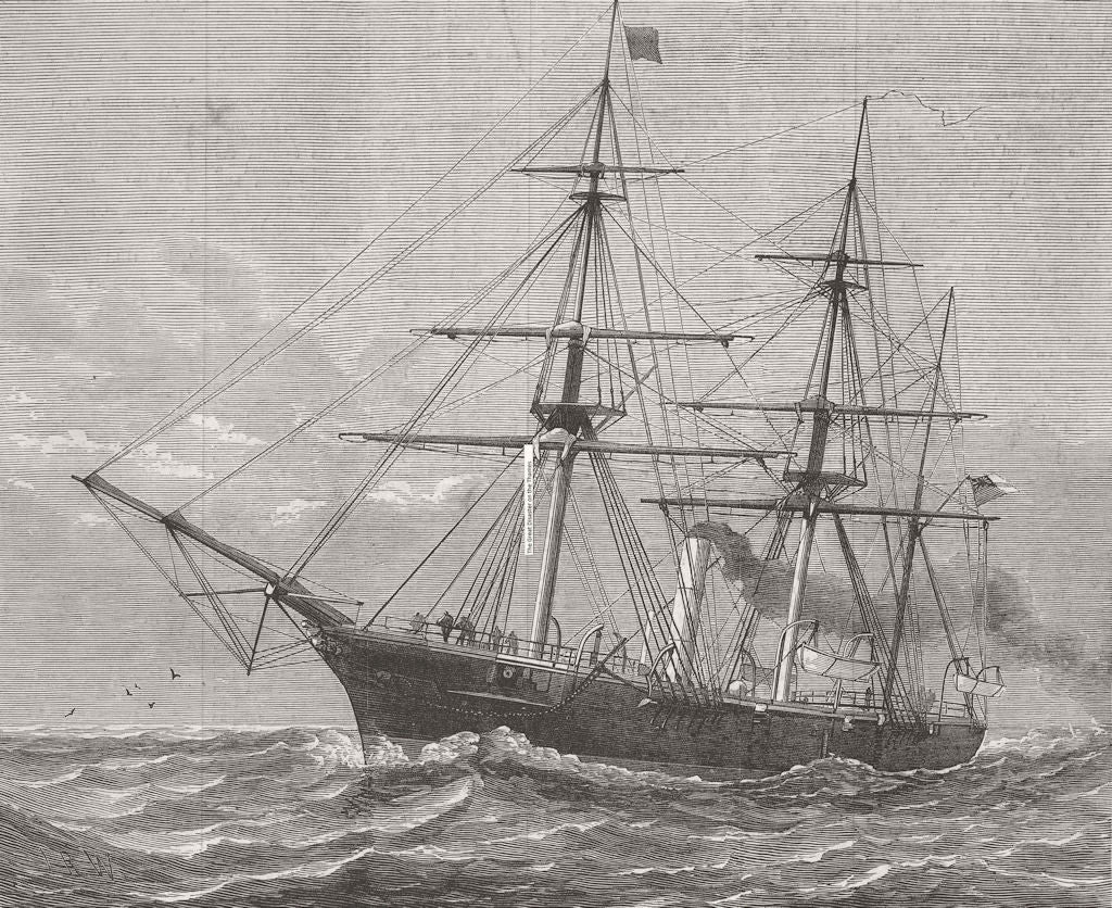SHIPS. H M S Cormorant 1878 old antique vintage print picture